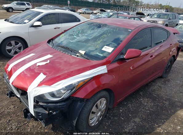 5NPDH4AE6GH787402 2016 HYUNDAI ELANTRA Red Передня ліва чверть