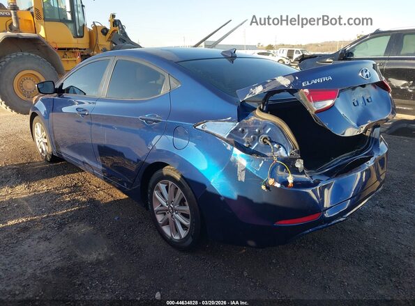 5NPDH4AE8GH657489 2016 HYUNDAI ELANTRA Blue Задня ліва чверть