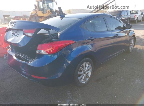 5NPDH4AE8GH657489 2016 HYUNDAI ELANTRA Blue Задня права чверть