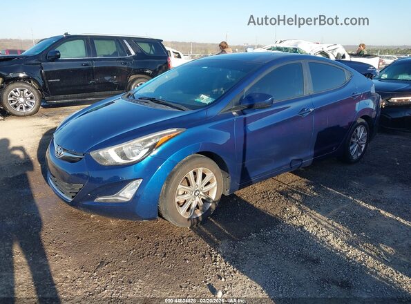 5NPDH4AE8GH657489 2016 HYUNDAI ELANTRA Blue Передня ліва чверть