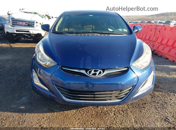 5NPDH4AE8GH657489 2016 HYUNDAI ELANTRA Blue Вид задньої частини салону