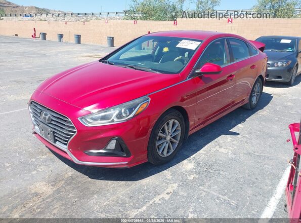 5NPE24AF2KH804798 2019 HYUNDAI SONATA Red წინა მარცხენა ხედი სამი მეოთხედიდან