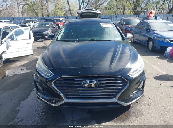 5NPE24AF6JH620351 2018 HYUNDAI SONATA Black უკანა სალონის ხედი