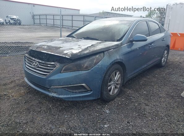 5NPE24AF8HH527650 2017 HYUNDAI SONATA Blue Front left