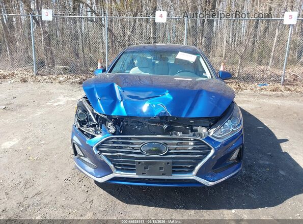 5NPE24AF8KH780555 2019 HYUNDAI SONATA Blue ხელსაწყოთა პანელის ხედი