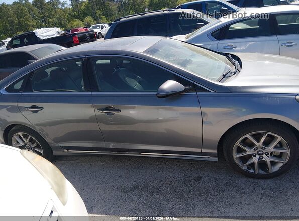 5NPE34AB0JH663772 2018 HYUNDAI SONATA Серый Вид задней части салона