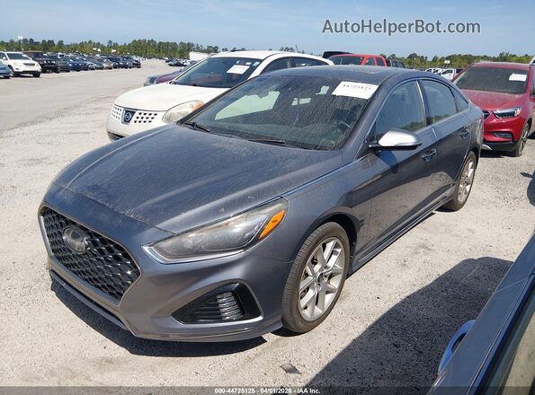 5NPE34AB0JH663772 2018 HYUNDAI SONATA Серый Передняя левая четверть