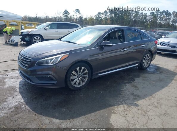 5NPE34AF0GH362298 2016 HYUNDAI SONATA Коричневый Передняя левая четверть
