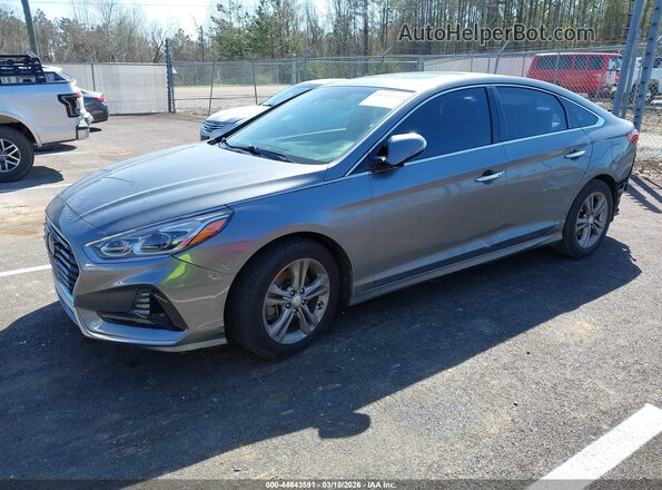 5NPE34AF2JH637757 2018 HYUNDAI SONATA Gray Առջևի ձախ երեք քառորդ տեսարան