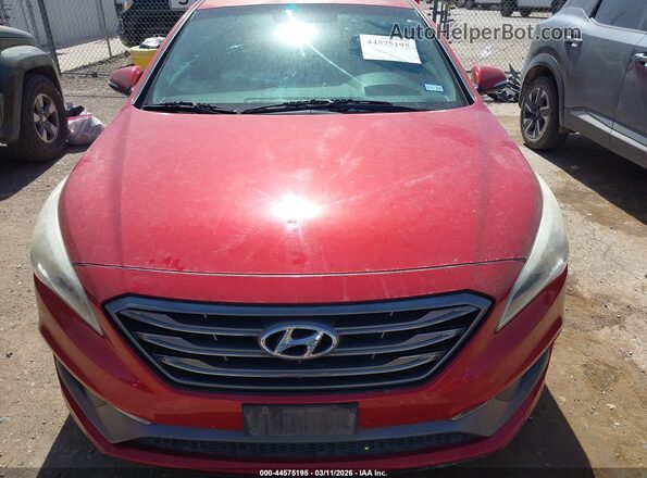 5NPE34AF4HH567396 2017 HYUNDAI SONATA Красный Вид задней части салона