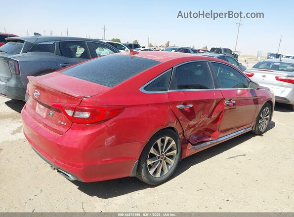 5NPE34AF4HH567396 2017 HYUNDAI SONATA Красный Задняя правая четверть