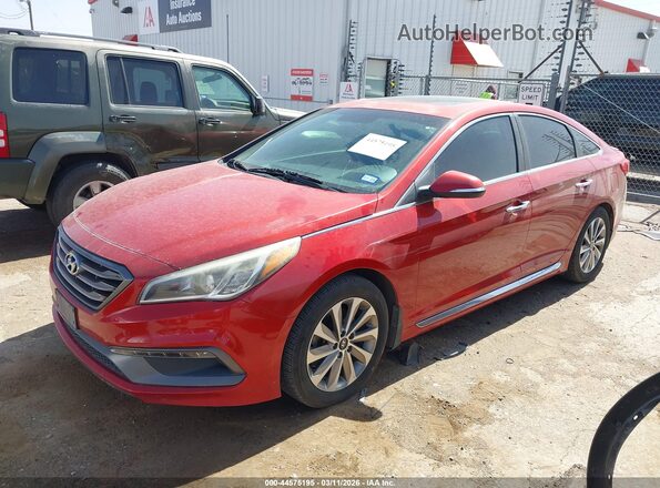 5NPE34AF4HH567396 2017 HYUNDAI SONATA Красный Передняя левая четверть