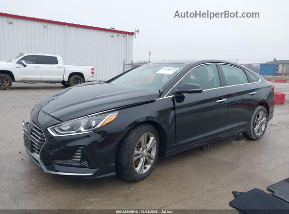 5NPE34AF6JH688534 2018 HYUNDAI SONATA Black წინა მარცხენა ხედი სამი მეოთხედიდან