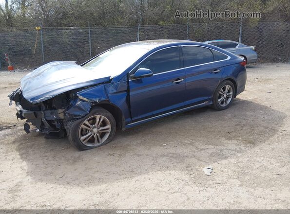 5NPE34AF6KH733442 2019 HYUNDAI SONATA Dark Blue Vista tres cuartos delantera izquierda