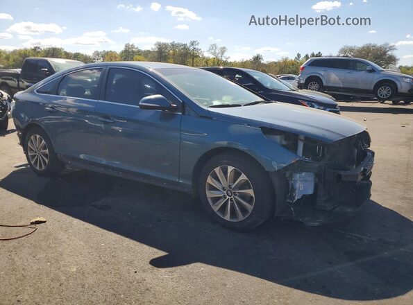 5NPE34AF8GH267410 2016 HYUNDAI SONATA Синий Передняя правая четверть