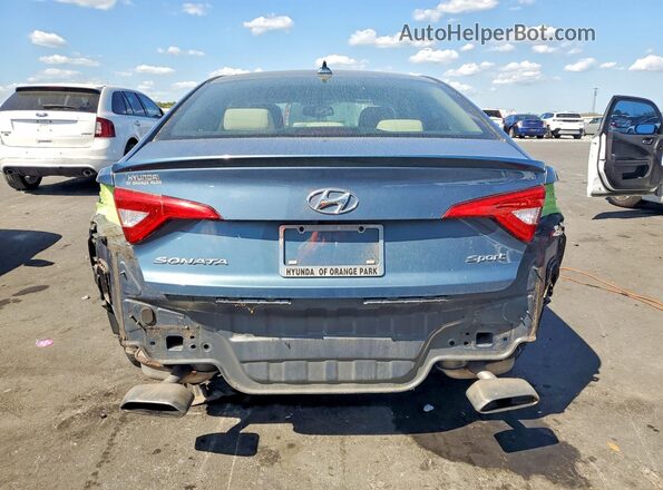 5NPE34AF8GH267410 2016 HYUNDAI SONATA Синий Вид сзади