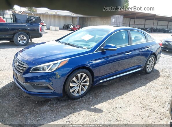 5NPE34AF8GH414129 2016 HYUNDAI SONATA Blue Przód lewy
