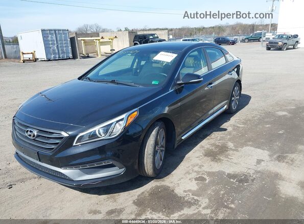 5NPE34AF8HH506777 2017 HYUNDAI SONATA Черный Передняя левая четверть