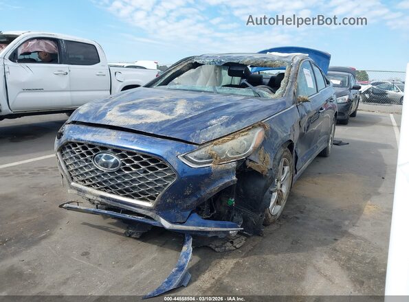 5NPE34AF8KH774784 2019 HYUNDAI SONATA Blue Front left