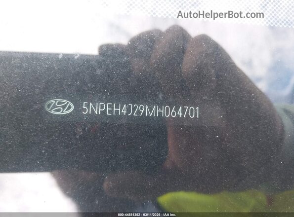 5NPEH4J29MH064701 2021 HYUNDAI SONATA Серый 