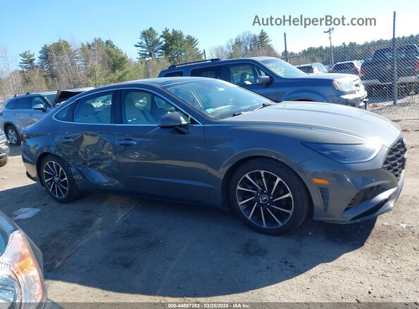 5NPEH4J2XMH093480 2021 HYUNDAI SONATA Gray უკანა სალონის ხედი