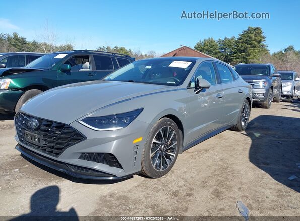 5NPEH4J2XMH093480 2021 HYUNDAI SONATA Gray წინა მარცხენა ხედი სამი მეოთხედიდან
