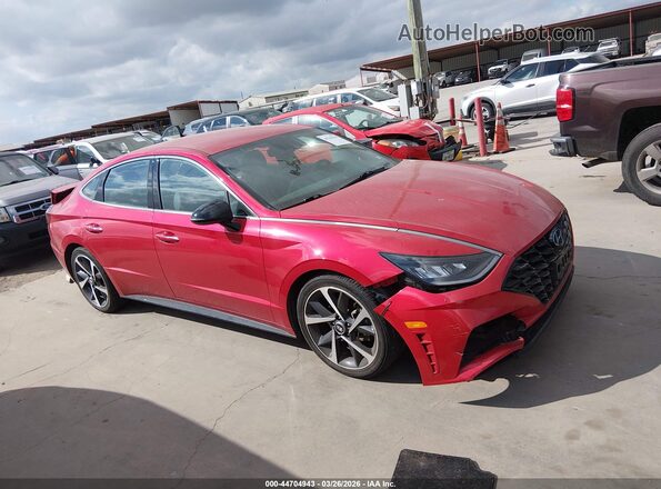 5NPEJ4J27MH107579 2021 HYUNDAI SONATA Red Rear interior view