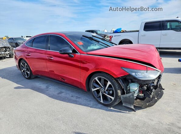 5NPEJ4J29MH124397 2021 HYUNDAI SONATA Red Front right