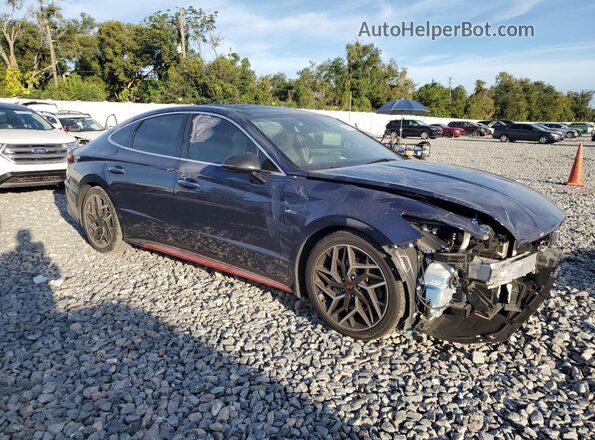 5NPEK4JC6MH131653 2021 HYUNDAI SONATA Синий Передняя правая четверть