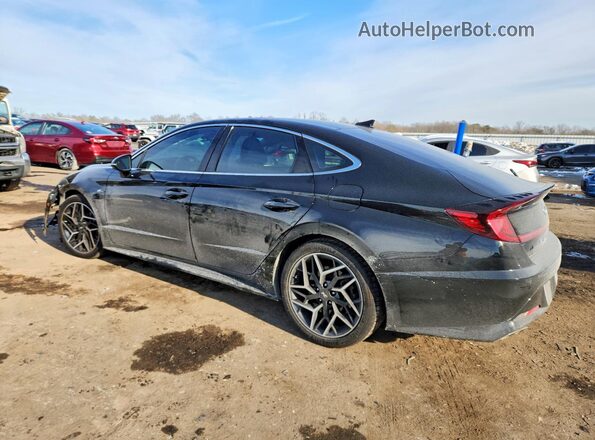 5NPEK4JC7MH128308 2021 HYUNDAI SONATA Black Trasero izquierdo