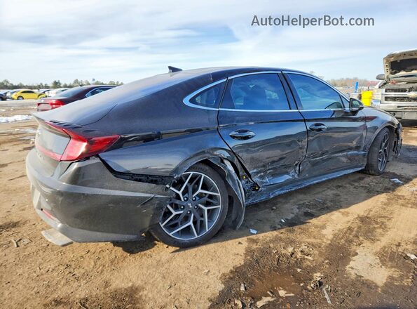 5NPEK4JC7MH128308 2021 HYUNDAI SONATA Black Trasero derecho
