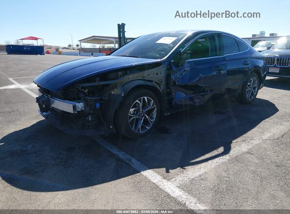 5NPEL4JAXNH141891 2022 HYUNDAI SONATA Blue Առջևի ձախ երեք քառորդ տեսարան