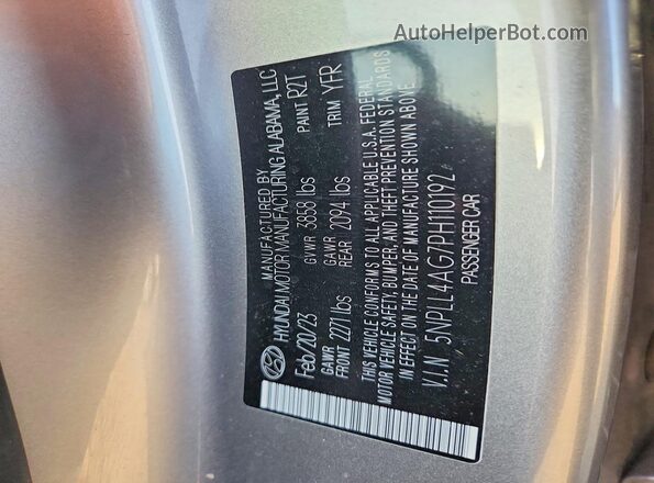 5NPLL4AG7PH110192 2023 HYUNDAI ELANTRA Серебряный Вид подкапотного пространства