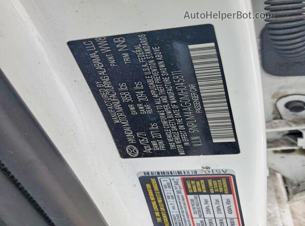5NPLM4AG0MH045811 2021 HYUNDAI ELANTRA White Widok komory silnika