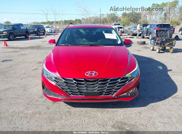 5NPLN4AG1MH030733 2021 HYUNDAI ELANTRA Red Instrument cluster view