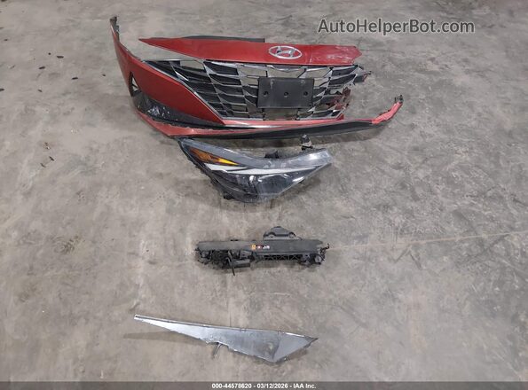 5NPLN4AG6MH022174 2021 HYUNDAI ELANTRA Red Instrument cluster view