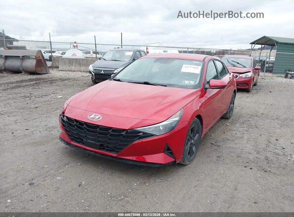 5NPLS4AG6MH004699 2021 HYUNDAI ELANTRA Red წინა მარცხენა ხედი სამი მეოთხედიდან
