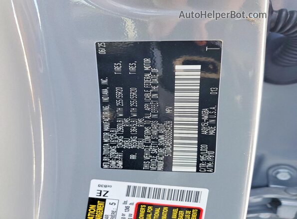 5TDACAB50SS054828 2025 TOYOTA GRAND Gray VIN կոդի պիտակի տեսք