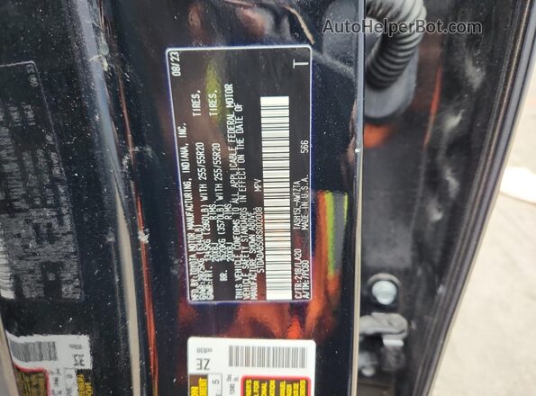 5TDADAB50RS002008 2024 TOYOTA HIGHLANDER HYBRID Black Widok naklejki z numerem VIN
