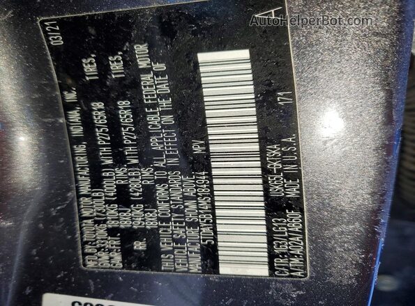 5TDAY5B14MS184944 2021 TOYOTA SEQUOIA Gray VIN sticker view