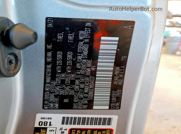 5TDDRKEC1MS040337 2021 TOYOTA SIENNA Gray VIN sticker view