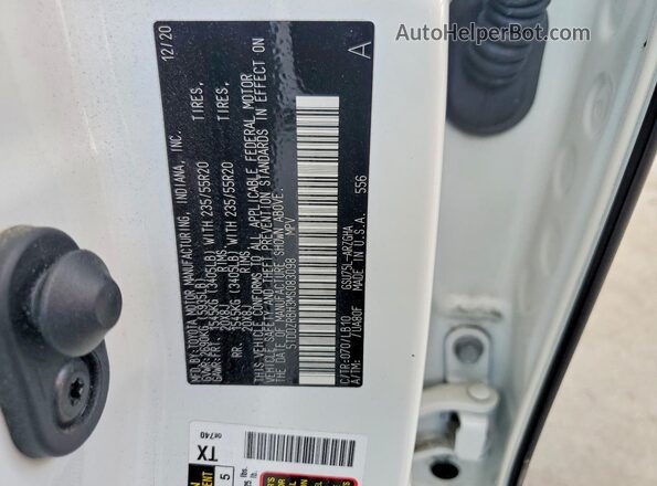 5TDDZRBH3MS083098 2021 TOYOTA LIMITED White VIN կոդի պիտակի տեսք