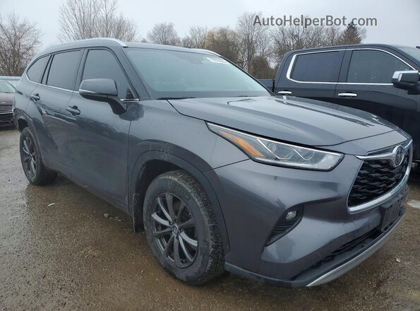 5TDFZRBH5MS107801 2021 TOYOTA HIGHLANDER Gray Delantero derecho