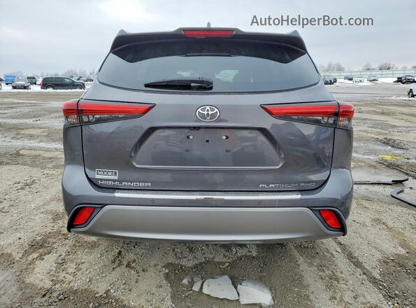 5TDFZRBH9MS144639 2021 TOYOTA HIGHLANDER Серый Вид сзади
