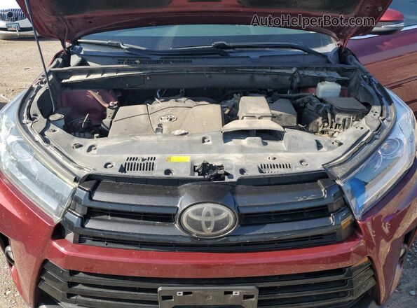 5TDJZRFH6JS541838 2018 TOYOTA HIGHLANDER Красный Вид подкапотного пространства