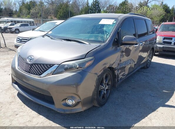 5TDXK3DC8GS700869 2016 TOYOTA SIENNA Gray Առջևի ձախ երեք քառորդ տեսարան