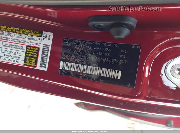 5TDXRKEC7TS298924 2026 TOYOTA SIENNA Red Engine compartment view