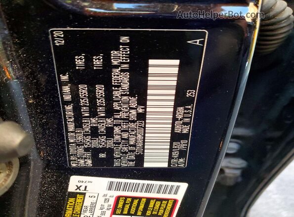 5TDYARAH8MS007323 2021 TOYOTA HIGHLANDER Black Widok naklejki z numerem VIN