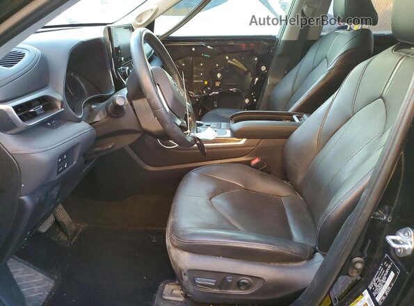 5TDYARAH8MS007323 2021 TOYOTA HIGHLANDER Black Widok wnętrza z przodu