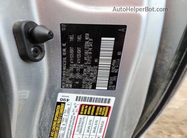 5TDYRKEC3NS094192 2022 TOYOTA SIENNA Silver Widok naklejki z numerem VIN
